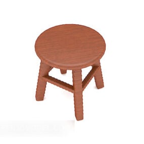 Round Bench Wood 3d model