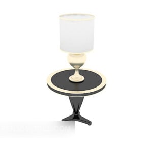 Petite table d'appoint ronde noire modèle 3D