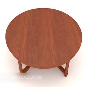 Round Coffee Table Mahogany Wooden 3d model
