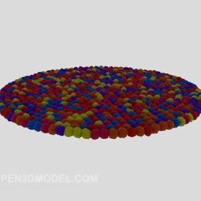 فرش گرد رنگ مدل سه بعدی
