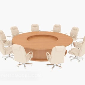 Round Conference Table Chair 3d model