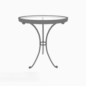 Round Glass Coffee Table Table 3d model