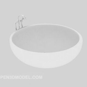 Round Home Washbasin Furniture 3d model