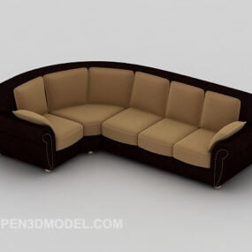 Hjørne Rund Multi-seters Sofa 3d modell