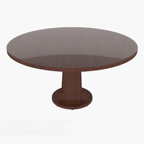 Solid Wood Coffee Table Round Shaped 3d model