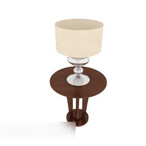 Round Table Lamp Side Table 3d model