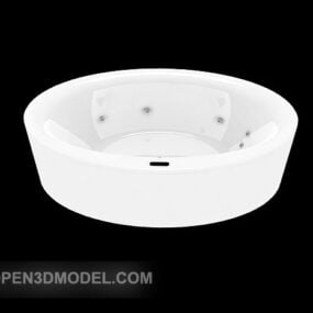 حوض استحمام أبيض دائري نموذج ثلاثي الأبعاد