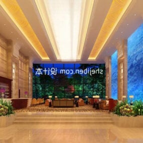 Sales Hall With Ceiling Decor Interior 3d model