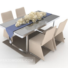 Skræmmehjem bord og stol 3d model