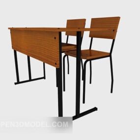 School Desk Furniture 3d model