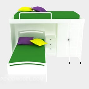 School Dormitory Bed Furniture 3d model