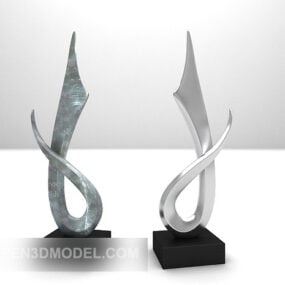 Modelo 3d de decoração de mesa de escultura abstrata