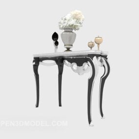 Classic Console Table With Decoration 3d model