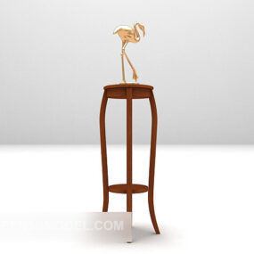Escultura de pájaro en estante Muebles modelo 3d