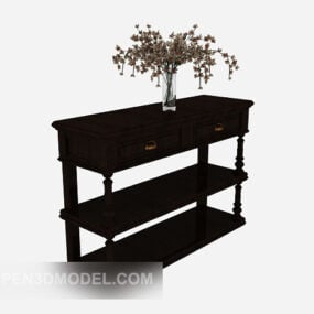 Side Table Furniture Dark Wood 3d model