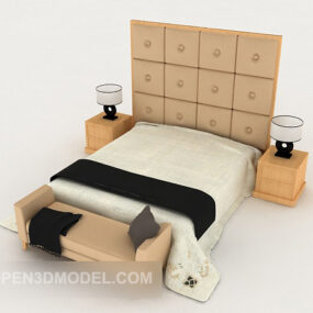 Olkahihna Minimalistinen sänky huonekaluilla 3D-malli
