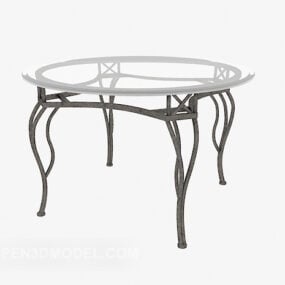 Klasický skleněný konferenční stolek 3D model