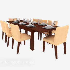Modello 3d semplice tavolo domestico americano