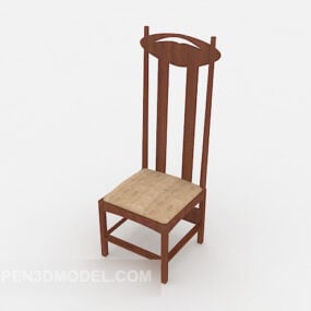 Simple European High-back Chair 3d model