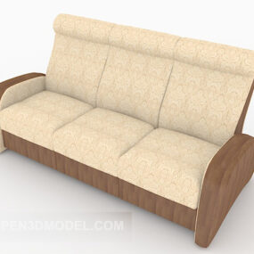 European Home Multi-person Sofa Design 3d model