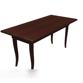 Simple European Vintage Style Dining Table 3d model
