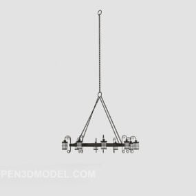 Simple Hall Chandelier Decor 3d model