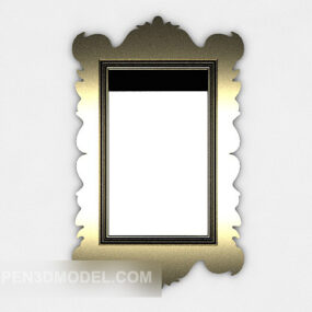 Simple Mirror With Decor Frame 3d model