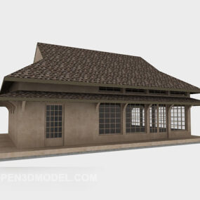 Simple Asian House Architecture 3d model