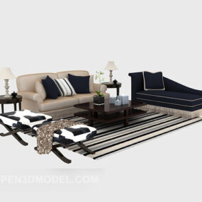 European Multi-person Sofa Furniture Set 3d model