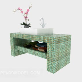 Simple And Stylish Bath Cabinet 3d model