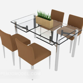Simple And Stylish Dining Table Chair 3d model