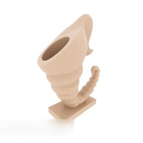Simple Stylish Horn Shaped Sculpture 3d model