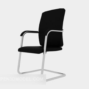 משענת יד שחורה פשוטה כיסא משרדי דגם תלת מימד