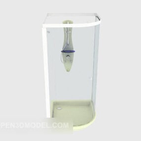 Yksinkertainen kylpyhuoneen lasioven 3D-malli