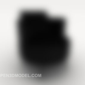 Jednoduché černé neformální kulaté křeslo 3D model