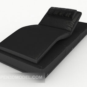 Simple Black Couch Lounge Chair 3d model