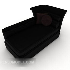 Simple Black Double Sofa 3d model