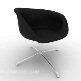 Eenvoudig zwart enkele stoel 3D-model