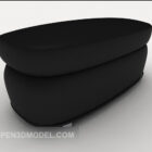 Simple black sofa stool 3d model