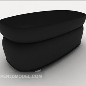 Απλό μαύρο σκαμπό καναπέ 3d μοντέλο