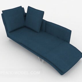 3д модель простого синего кресла для отдыха