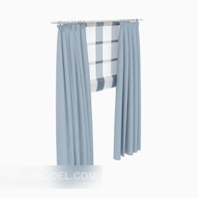 Minimalistisk Blue Curtain 3d-modell