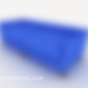 Simple Blue Home Double Sofa 3d model