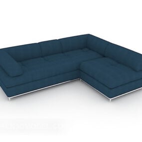 Sofá de varias plazas azul simple modelo 3d