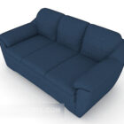 Diseño de sofá azul de tres plazas