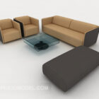 Sofa kết hợp màu nâu đơn giản