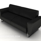 Простий діловий чорний двомісний диван