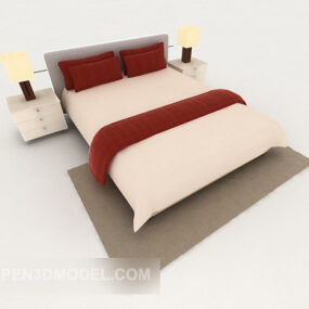 Prosty model podwójnego łóżka biznesowego 3D