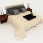 Простая деловая желтая двуспальная кровать
