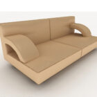 Simple Casual Brown Double Sofa
